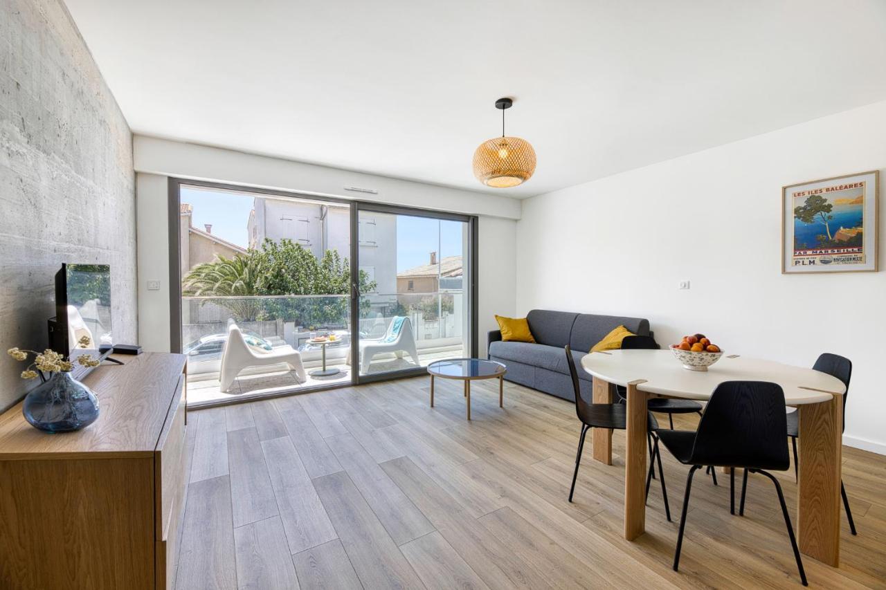 South-Of-France T2 Neuf Haut De Gamme, Climatise, Parking Gratuit, 2Eme Ligne Balcon كارنو بلاج المظهر الخارجي الصورة